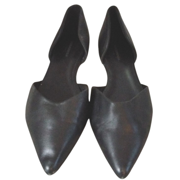 Banana Republic Modern D'orsay Flats Women's Black Leather Loafers Size 8 - Picture 2 of 9